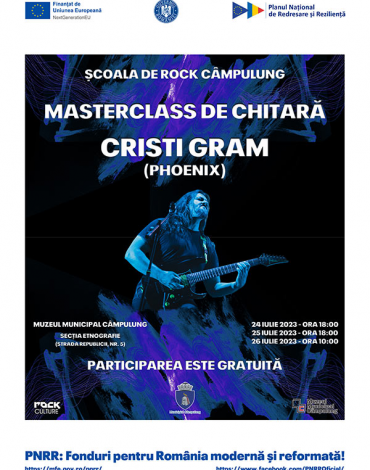 „Școala de Rock Câmpulung” se lansează cu un masterclass de chitară susținut de Cristi Gram (Phoenix)