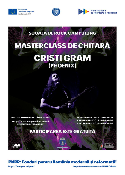 „Școala de Rock Câmpulung” continuă cu un nou masterclass de chitară susținut de Cristi Gram (Phoenix)
